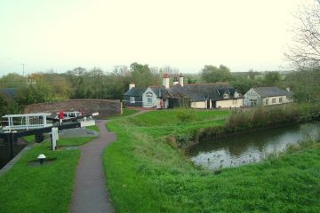 View of Foxton locks from a hire boat
