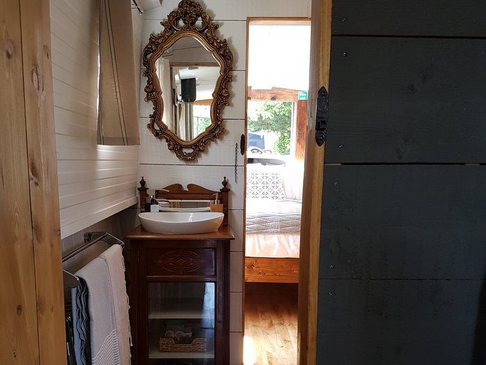 hammam towels in the bathroom on the boutique narrowboat