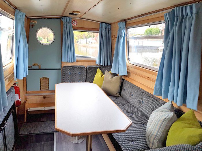 Interior of Gosling family narrowboat