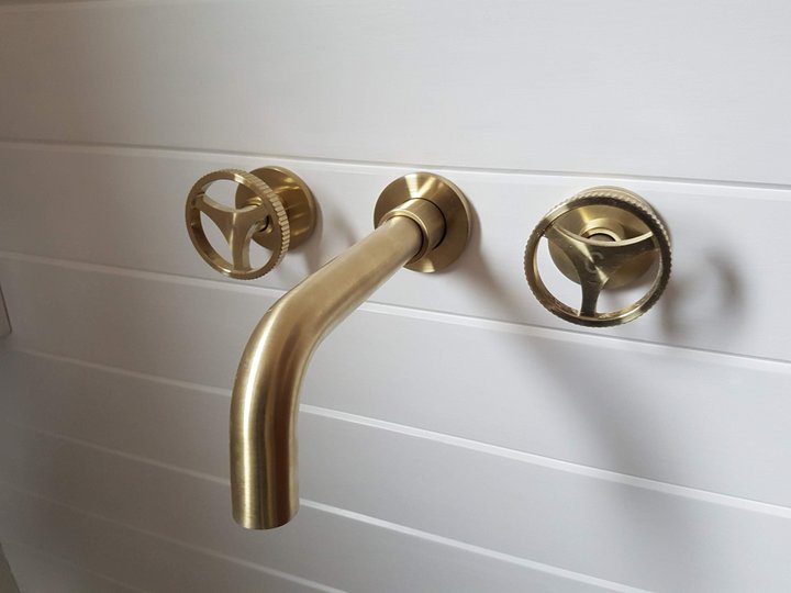 brushed gold taps