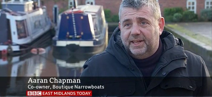 boutique narrowboats on tv with Aaran