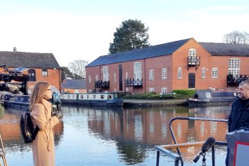 boutique narrowboats and union wharf being filmed