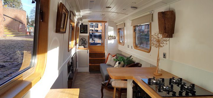 interior of a Boutique Narrowboat