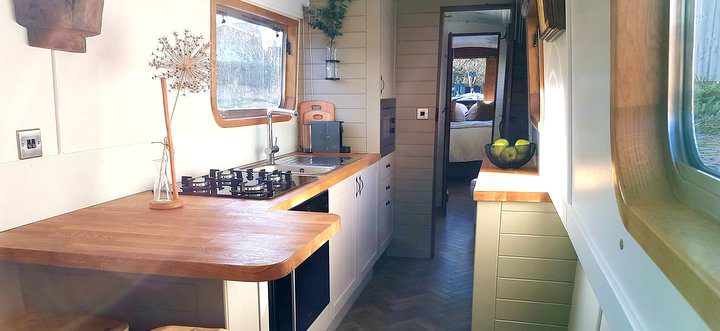luxury interior of Boutique Narrowboat for hire