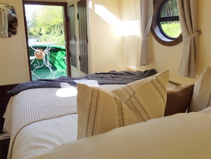 from the bedroom on kathleen may luxury narrowboat