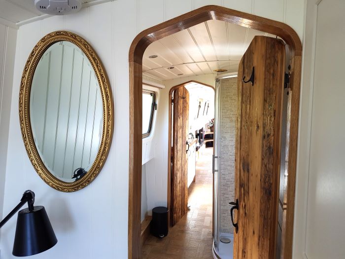 Bespoke doors on boutique narrowboat build