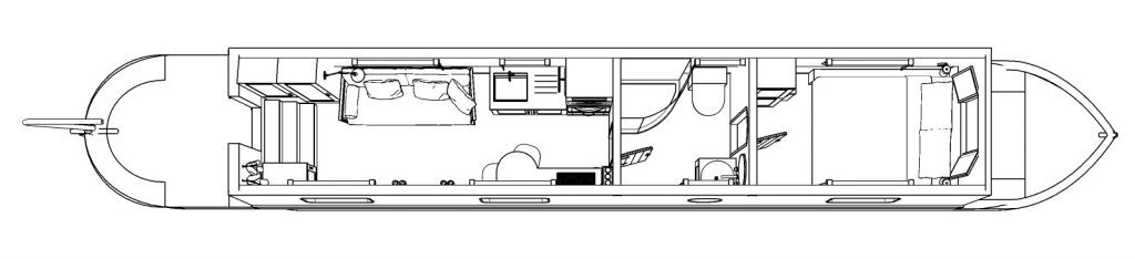 new canal boat layout from boutique narrowboats