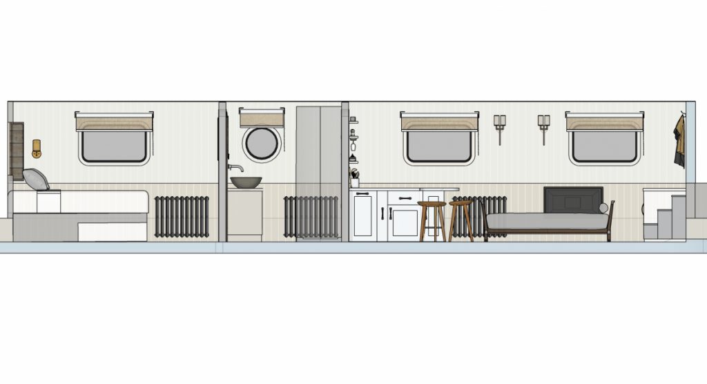 new canal boat design by boutique narrowboats