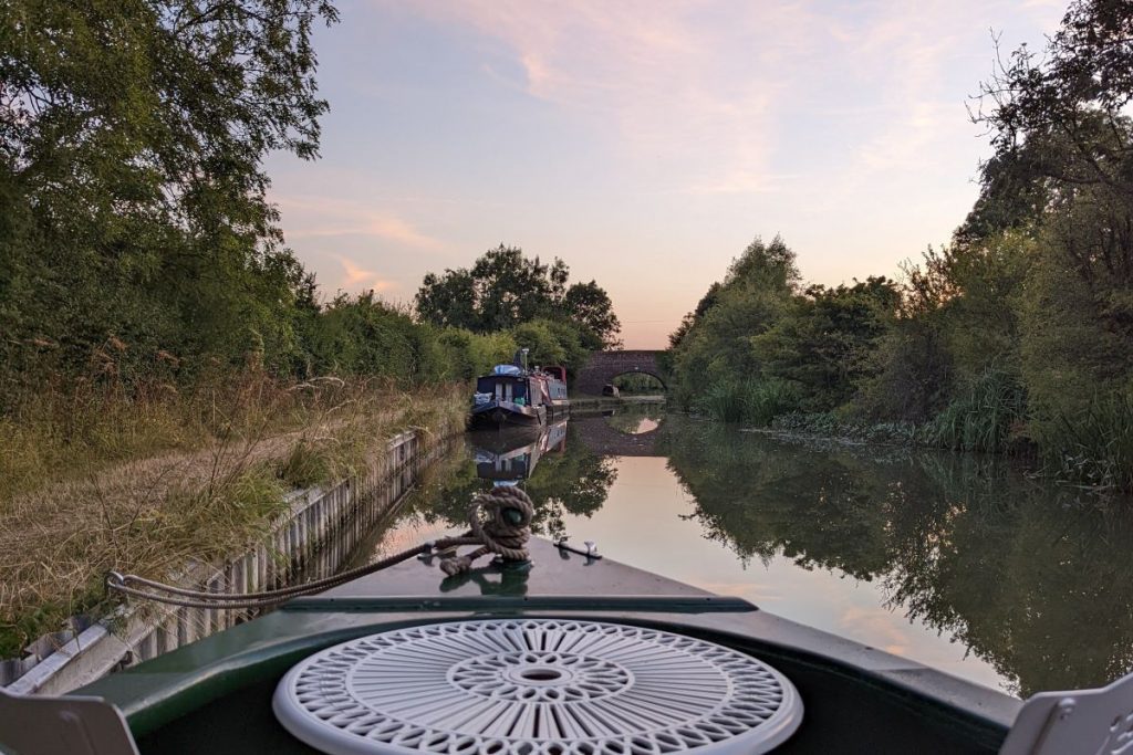 view from the front of Boutique Narrowboat unusual place to stay