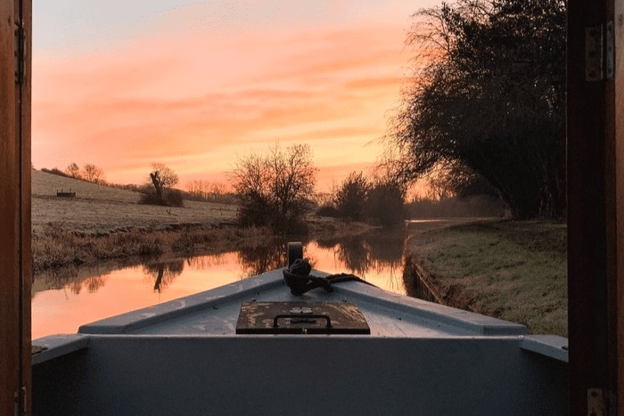 Sunrise on a boutique narrowboat holiday