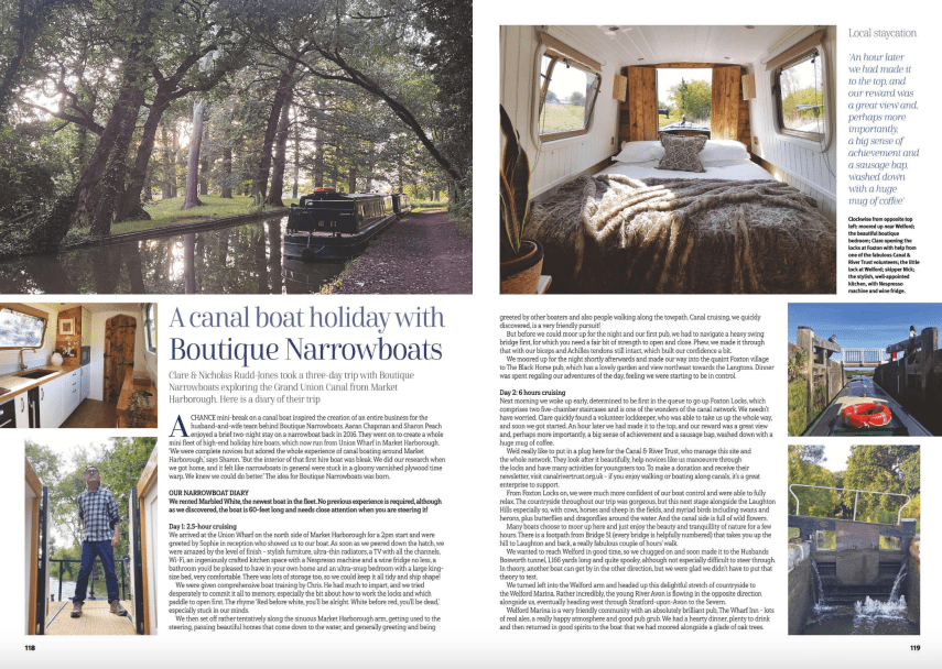 Boutique Narrowboat review in Market Harborough Living