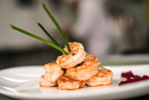 Prawn starter during a canal boat holiday